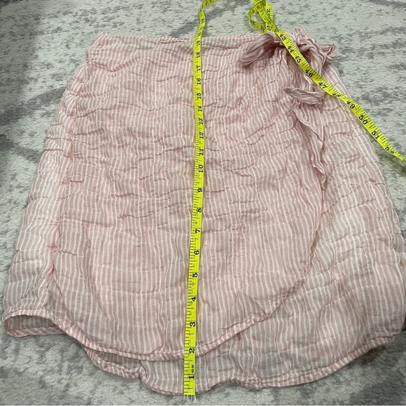 Cloth & Stone By Anthropologie Pink Striped Mini Wrap Skirt - Picture 11 of 11
